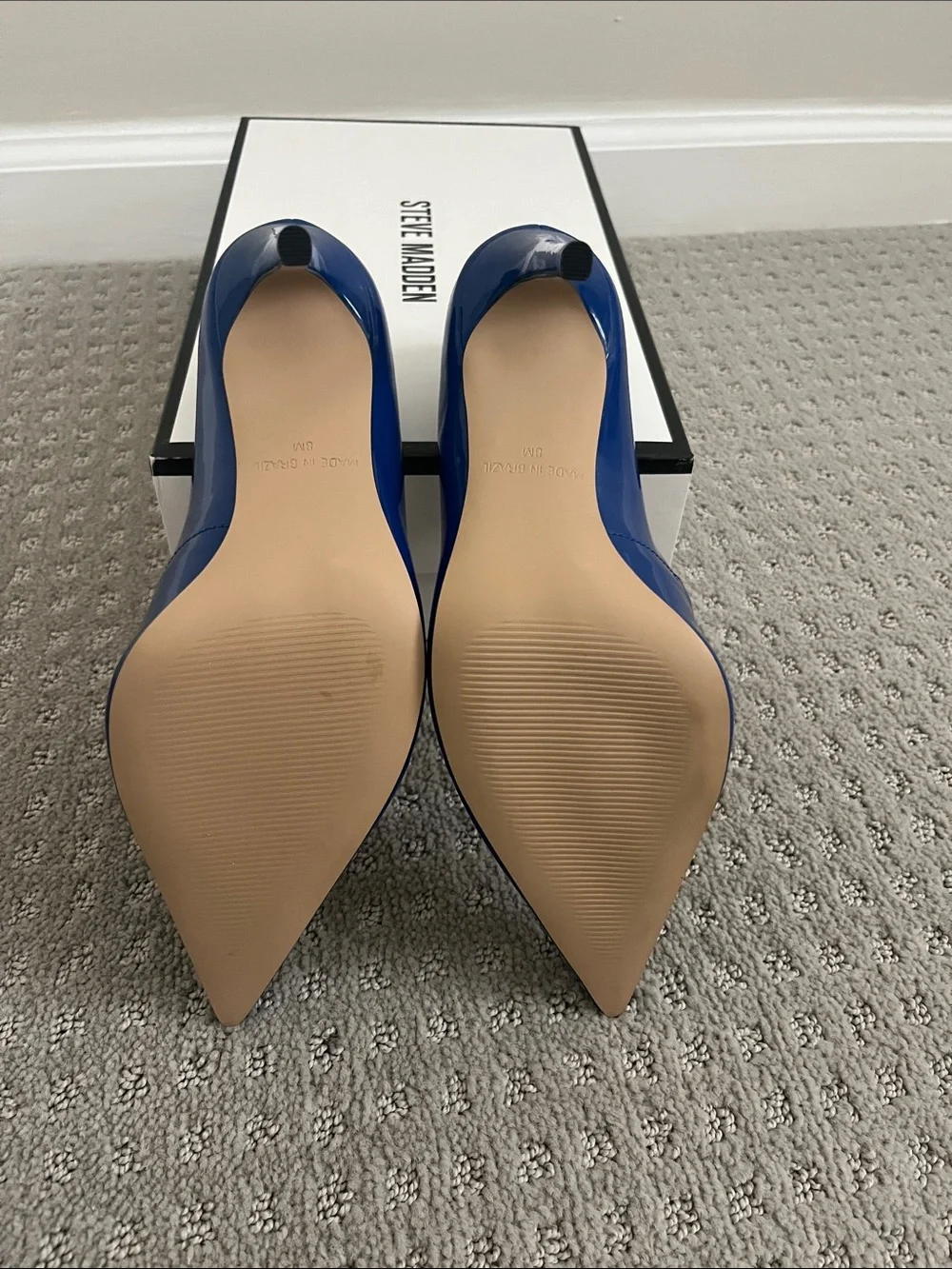 Steve Madden Cobalt Patent Pointed-Toe Pumps size 8 new in box - Picture 5 of 5